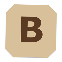 Letter b on a light brown rounded square block for children or education design © MST LOVELY BEGUM