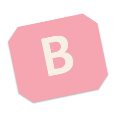 Pink square button icon with the capital letter b inside for web and mobile design © MST LOVELY BEGUM