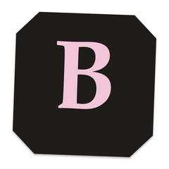 Pink letter b on a black square button icon for web and mobile app design © MST LOVELY BEGUM