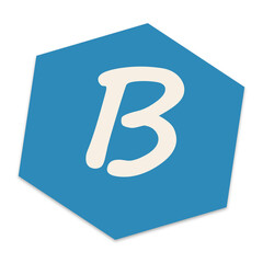 Letter b logo design inside a blue hexagon shape with a creative hand drawn style © MST LOVELY BEGUM
