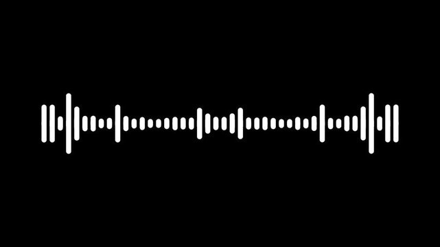 Podcast audio frequency signal meter, audio waveform spectrum animation, Abstract audio wave digital frequency, line audio wave visualization, music sound wave animation on black screen. 4k video