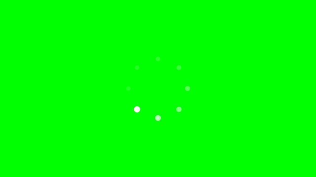 Smooth Dots Loading Circle Animation on Green Screen Background Seamless Loop