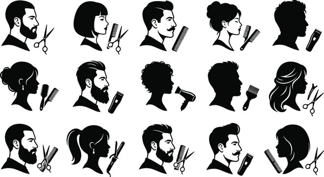 Collection of diverse people in profile view holding and drinking from small glasses or cups