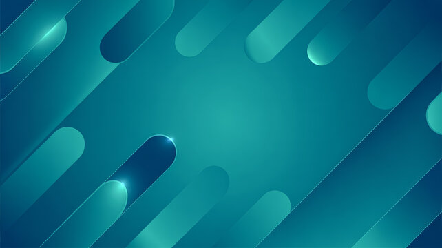 Abstract Teal Blue Diagonal Rounded Lines Modern Tech Background