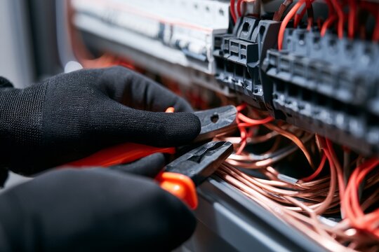 Electrician Testing Electrical Wiring with a Multimeter