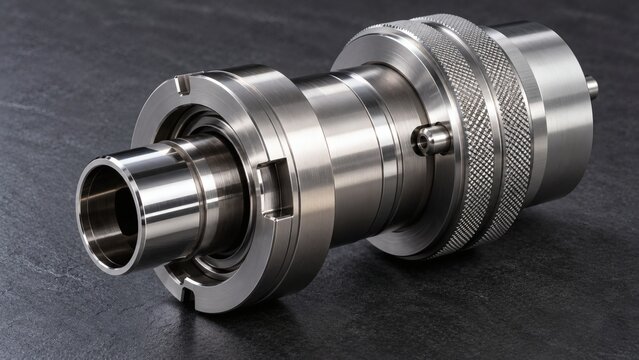 Close-Up Studio Still Life of Heavy Cryogenic Liquid Nitrogen Bayonet Fitting