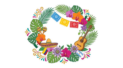 Fototapeta premium Hispanic Heritage Month Cultural Festival Decoration Collection