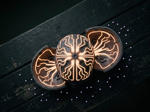 Glowing Brain Concept for AI and Neuroscience Design
