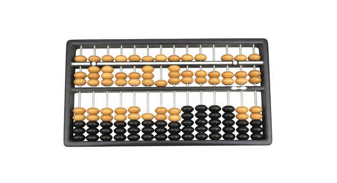 Traditional wooden abacus tool isolated on transparent background