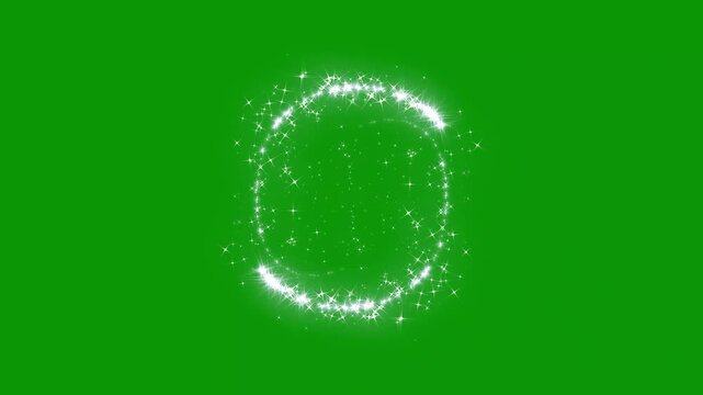 Twinkle stars line glitter sparkles, forming a shimmering doodle sparkle trail, fairy dust, glowing star particles burst, fairy dust wand glitter stars trail transition on green screen. 4k video