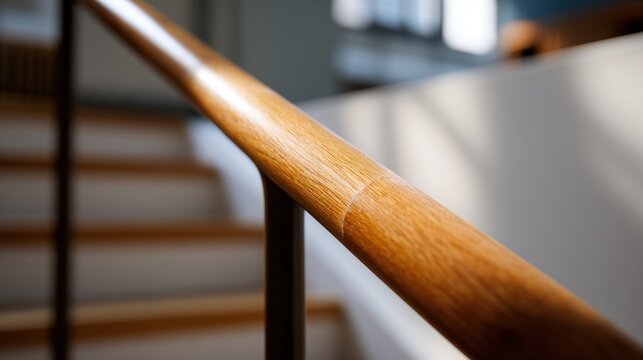 Handrail close-up in a building