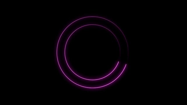 Glowing purple neon ring loading animation motion loop digital graphic