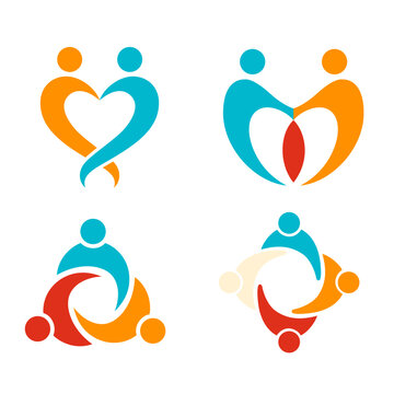 People Community and Teamwork Symbols Vector Set