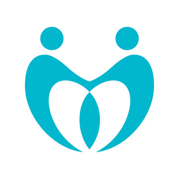 Abstract People Unity Heart Symbol Vector