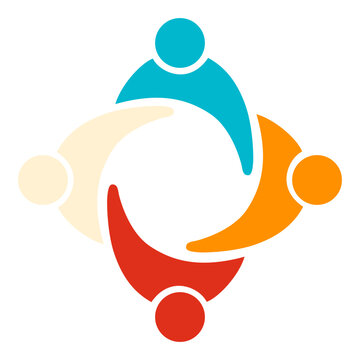 Four People Circular Teamwork Symbol Vector
