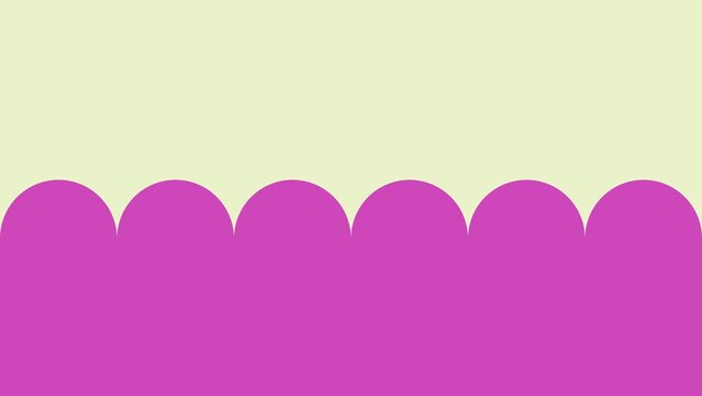Minimalist scalloped border illustration, purple wavy edge pattern on cream background, simple geometric design for web banners and stationery