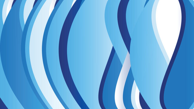 Abstract blue gradient waves layered curving flowing shapes