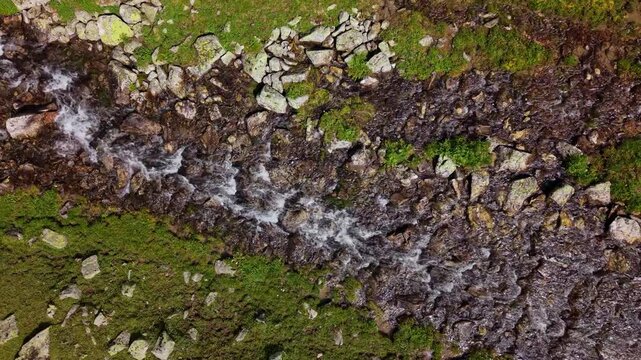 Mountain stream flowing over rocky terrain