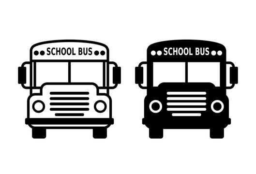 School bus vector icon on white background
