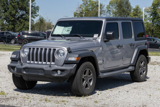 Used Jeep Wrangler display. With pricing concerns, Jeep is buying and selling preowned vehicles to meet demand. MY:2018