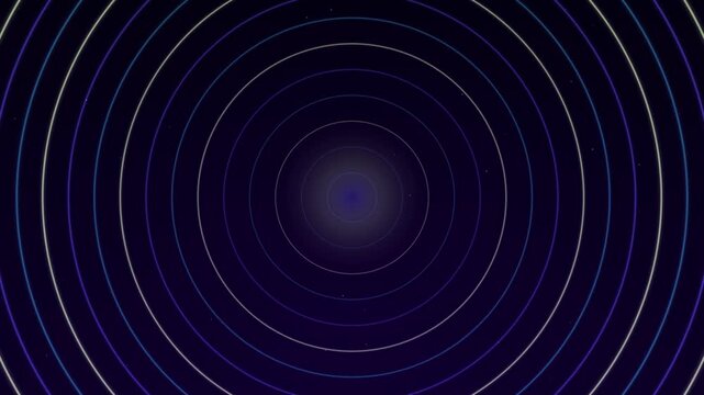 Concentric circles radiate from a central point on a dark background