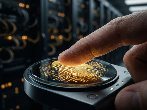 Finger Authenticating on High Tech Circular Biometric Fingerprint Reader