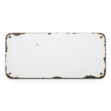 Rusty metal license plate frame with four holes