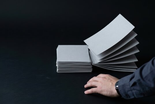 Index Cards Spread on Dark Table for Planning and Sorting
