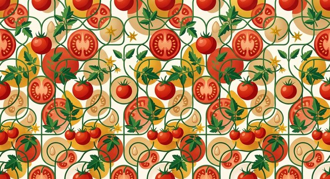 seamless pattern with tulips
