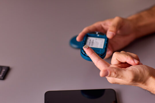 portable 4g usb modem without SIM card lies on the keyboard Stock Photo