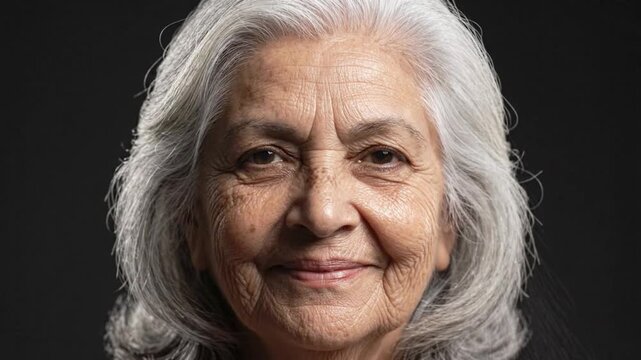 Seamless Aging Timelapse Portrait of Female Face from Young Girl to Senior Elderly Woman