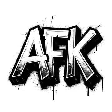 Afk graffiti illustration on white background