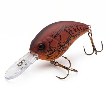 Matte crawfish pattern deep diving crankbait fishing lure isolated on white background