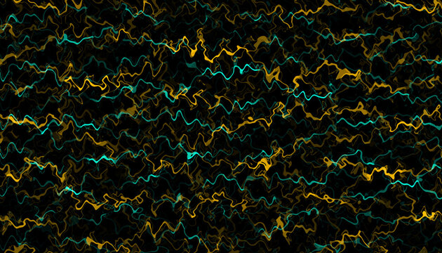 Blue yellow wave electromagnetic signal abstract background