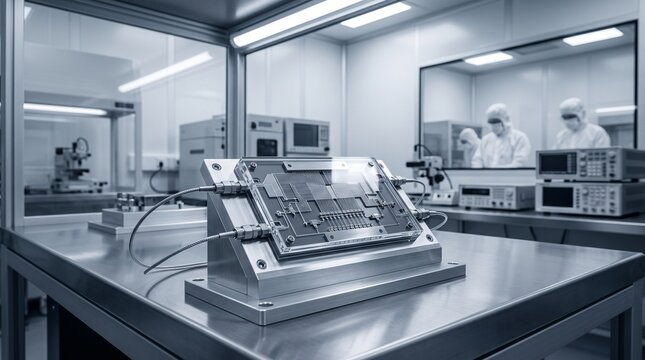 Advanced Semiconductor Microchip Testing in Modern Research Laboratory