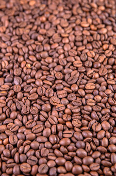 Close-up background of coffee beans