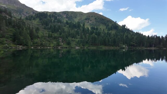 Stunning alpine lake view of Gro&szlig;er Scheibelsee in Styria, Austria