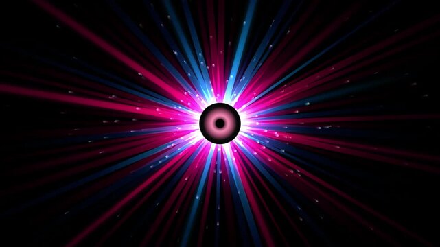 Vibrant colorful light rays explosion with central glowing core effect