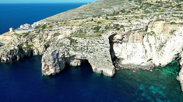 Blue Grotto, Malta, aerial shots