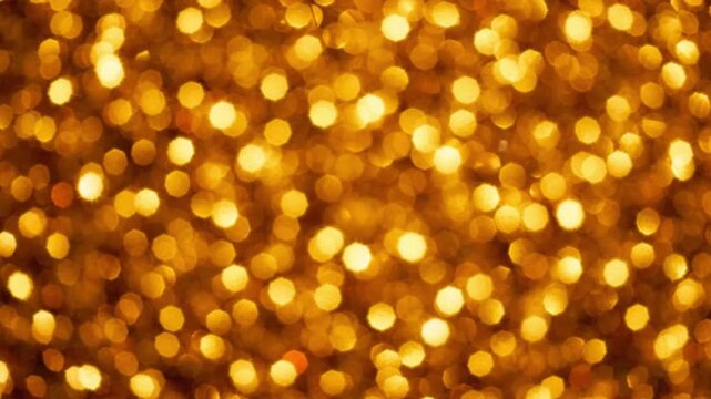 Abstract golden background with sparkling bokeh lights