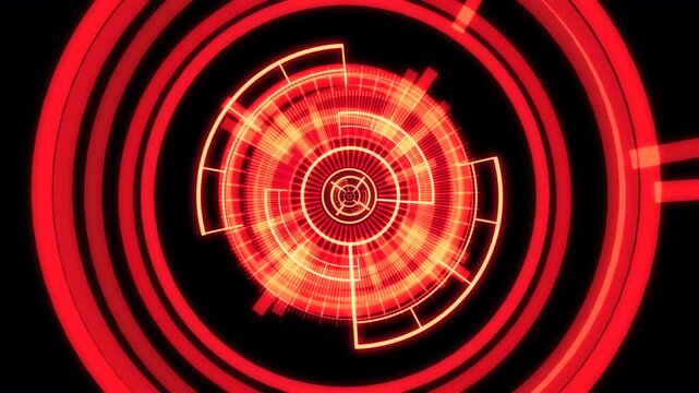 HUD Rader Radial Graph Scan Circle Blinking Bold Red Animation Loop