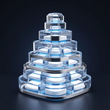 Futuristic cache lattice concept sculptural hero object 3D render