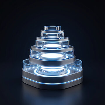 Futuristic cache lattice concept sculptural hero object 3D render