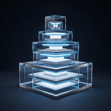 Futuristic cache lattice concept sculptural hero object 3D render