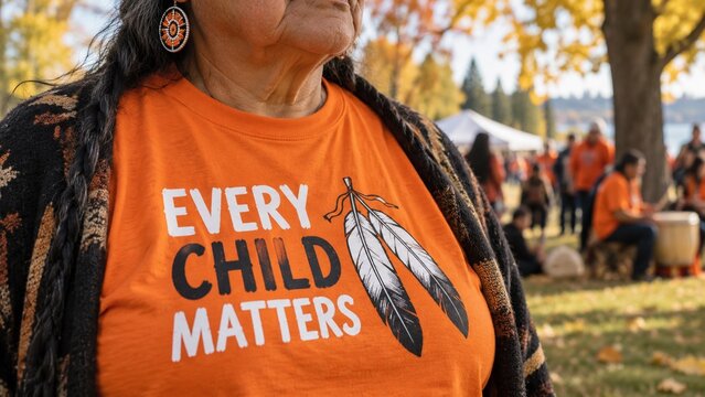 Close Up Detail of Every Child Matters Orange Shirt for National Day for Truth and Reconciliation