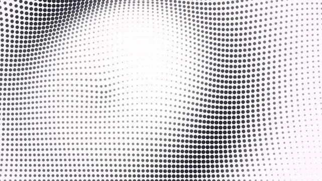 Abstract white textured circles flowing with subtle light shifts during a slow digital wave pattern transition