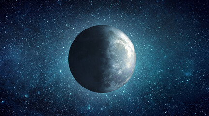 Fototapeta premium Moon on starry night sky. Elements of this image furnished by NASA
