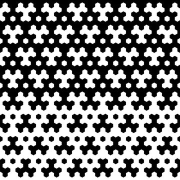 Black Three Pointed Star Pixel Transparent Seamless Pattern Vector Geometric Background