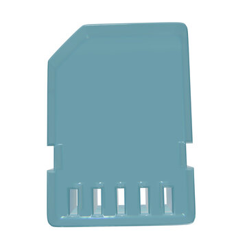 Blue plastic SD card icon isolated on white background