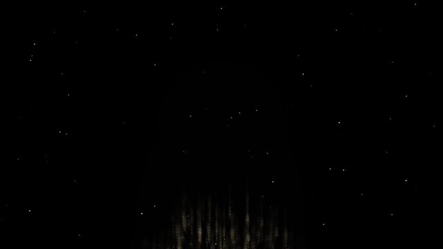 Minimalist night sky overlay with floating white particles and vertical light streaks